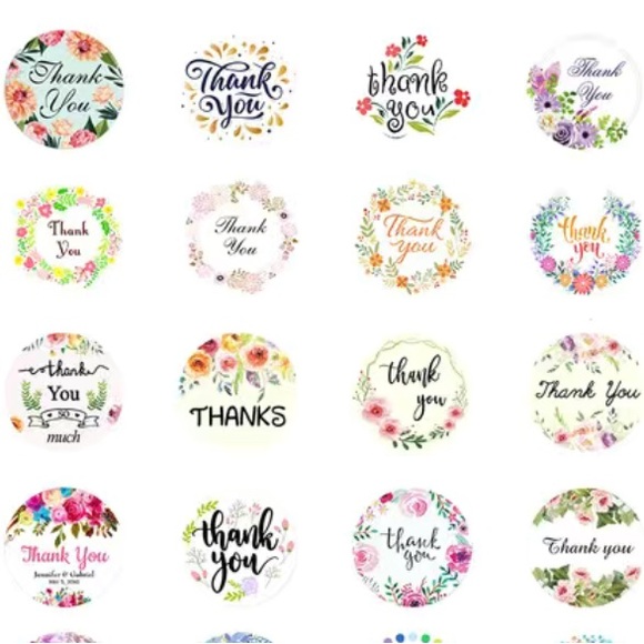 50 Thank You Stickers Vinyl Waterproof X-Large PRICE IS FIRM ( Size 2 1/4” ) - Picture 5 of 7